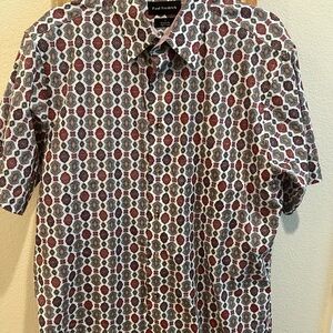 Paul Fredrick Red and Black Casual Button Down Shirt